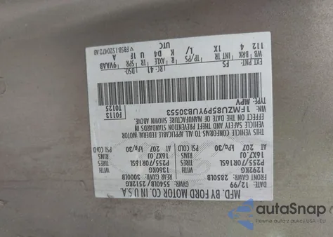 2000 Ford Explorer Limited из США, поврежденный, VIN 1FMZU85P9YUB30553